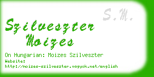 szilveszter moizes business card